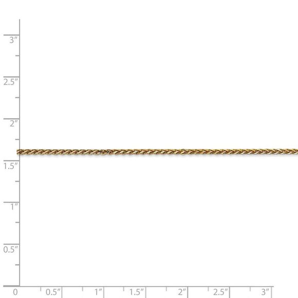 1.4mm, 14k Yellow Gold Diamond Cut Solid Spiga Chain Necklace, 16 Inch - Picture 5 of 8